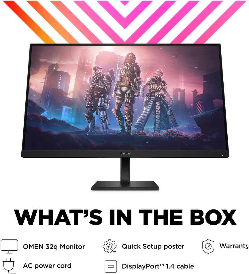 Hewlett Packard (HP) Monitorius - HP OMEN 32q 31.5" 2560 x 1440 165Hz 1ms FreeSync Premium Juodas