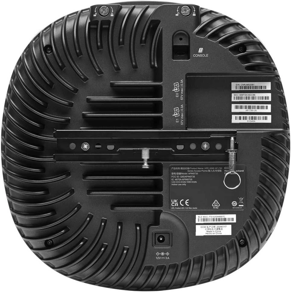 Maršrutizatorius Hewlett Packard (HP) prieigos taškas HPE AP-735 (RW) Campus Tri Radio 2x2 Wi-Fi 7 vidinės antenos su PoE Baltas (S1G42A)