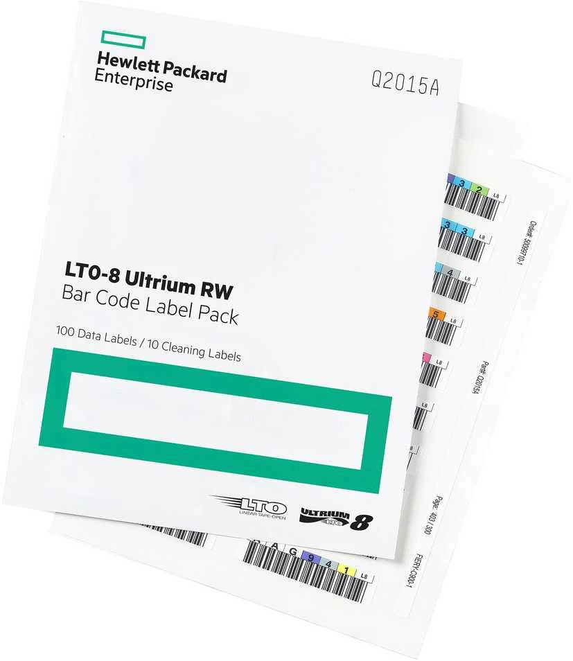 Hewlett Packard (HP) HPE LTO-8 Q2015A Ultrium brūkšninių kodų etikečių pakuotė (x100) - segiklio kasetė