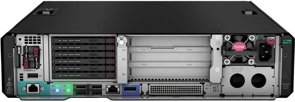 Hewlett Packard (HP) HPE ProLiant DL145 Gen11 8024P 2.4GHz 8c 1P 1x32GB-R 2SFF NS204i-u NC BCM5719 2x1000W PS EMEA serveris