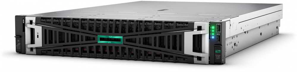 HPE „ProLiant DL385 Gen11 9124“ 3,0 GHz 16c 64 GB-R 8SFF MR408i-o 2 x 480 GB SATA SSD 2 x 1000 W PS ES serveris