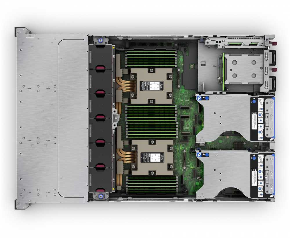 HPE „ProLiant DL385 Gen11 9124“ 3,0 GHz 16c 64 GB-R 8SFF MR408i-o 2 x 480 GB SATA SSD 2 x 1000 W PS ES serveris