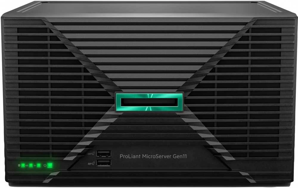 Hewlett Packard (HP) Serveris HP HPE PL MicroServer Gen11 E-2434 (3.4/4C) 1x32G 2x4TB/7.2 (801888) 4LFF/4SFF-NVROC 4x1G iLo6 180W NBD111 Išmanus pasirinkimas