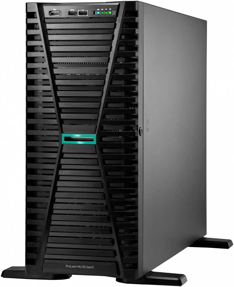 HPE ProLiant ML110 Gen11 4510 12 branduolių 1P 64GB-R MR408i-o 8SFF 2x480GB SSD 2x1000W RPS ES serveris 960 GB Tower (4.5U) Intel® Xeon Sidabrinis 2.4 GHz DDR5-SDRAM 1000 W