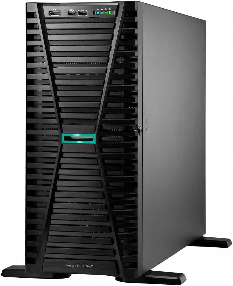 Hewlett Packard (HP) HPE „ProLiant ML110 Gen11 4510“ 2,4 GHz 12c 1P 32 GB-R 4LFF 2 x 4 TB HDD 2 x 1000 W PS ES serveris