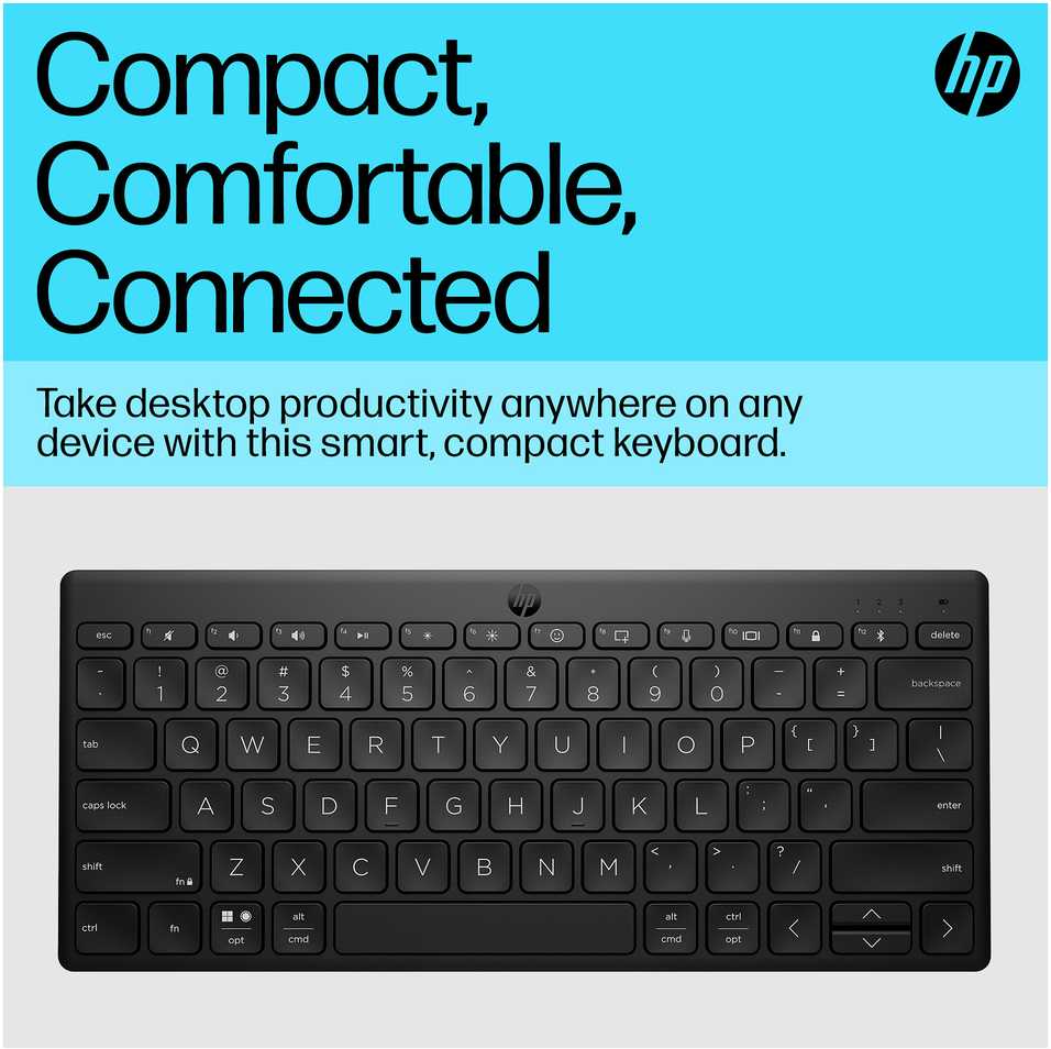Klaviatūra Hewlett Packard (HP) HP 350 692S8AA DE-išdėstymas, Bluetooth, juodas
