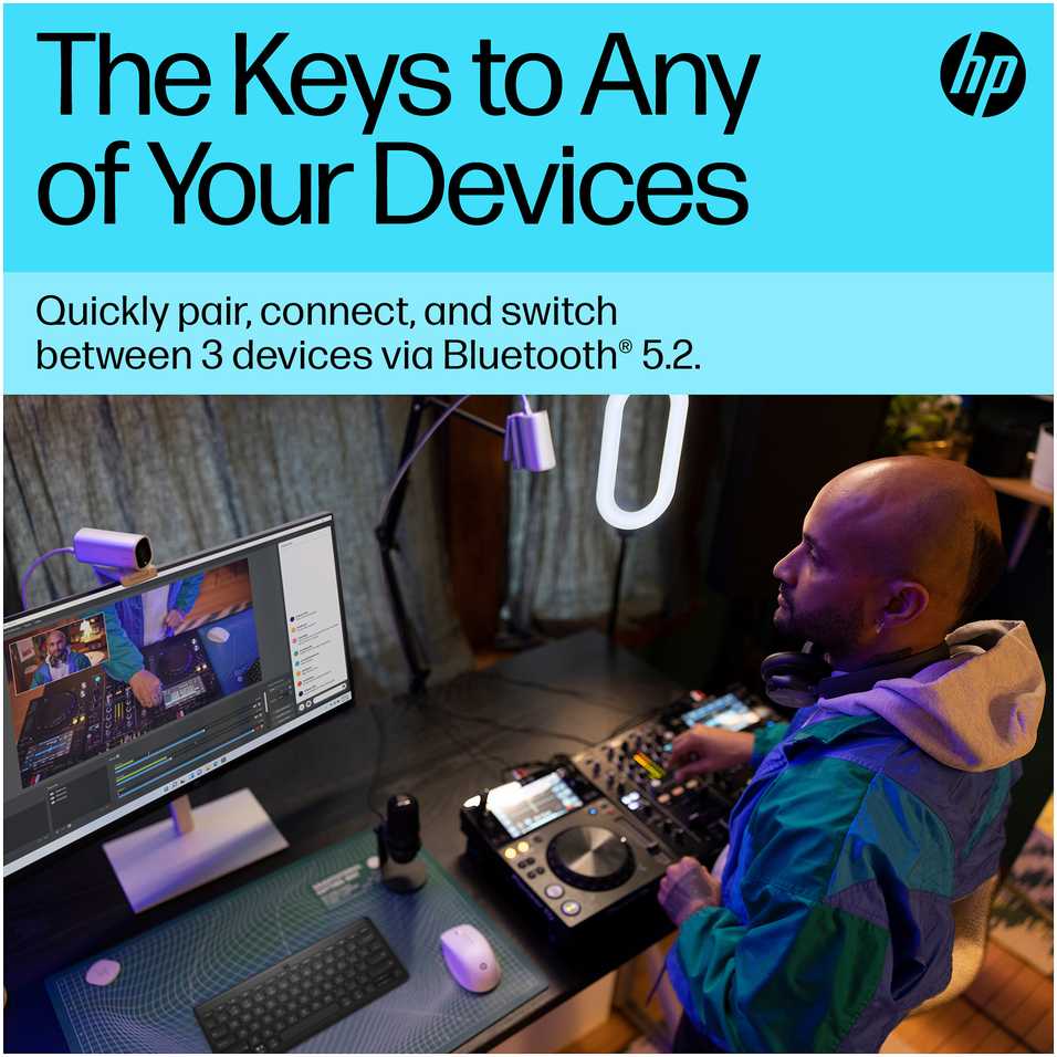 Klaviatūra Hewlett Packard (HP) HP 350 692S8AA DE-išdėstymas, Bluetooth, juodas