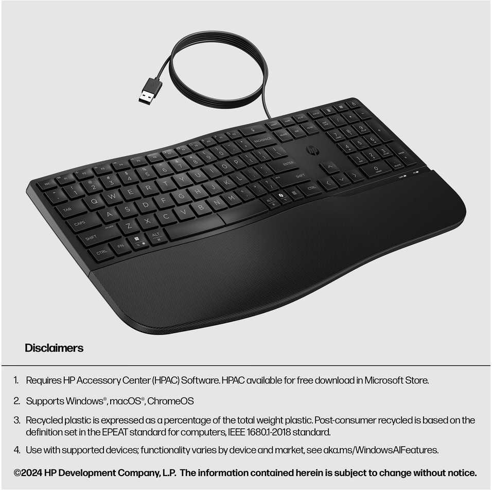 „Hewlett Packard“ (HP) „HP 480 Comfort“ laidinė klaviatūra