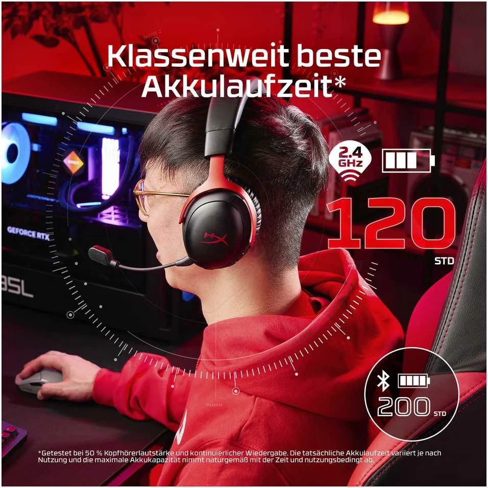 Hewlett Packard (HP) HP HyperX Cloud III S Belaidės Ausinės Juodas-Raudona