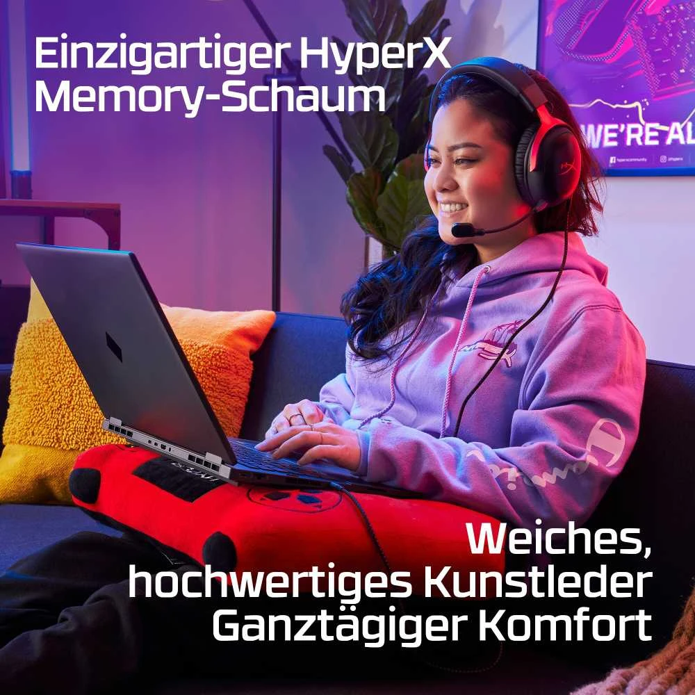 HyperX Cloud III žaidimų ausinės, Juodai raudonos