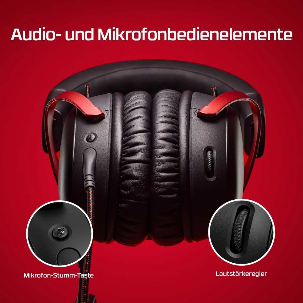 HyperX Cloud III žaidimų ausinės, Juodai raudonos