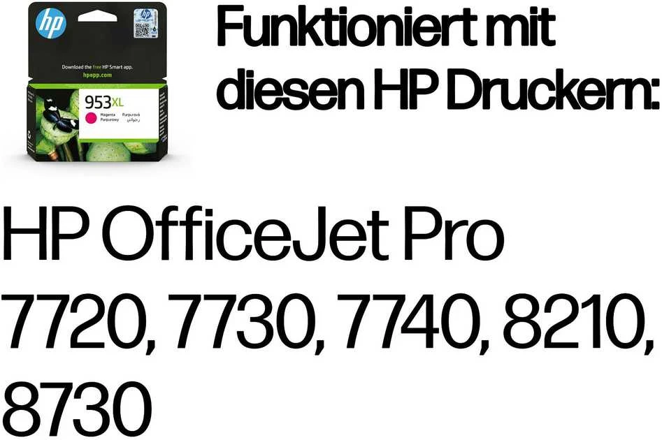 Hewlett Packard (HP) HP No.953 XL (F6U17AE), purpurinė kasetė rašaliniams spausdintuvams, 1600 psl.
