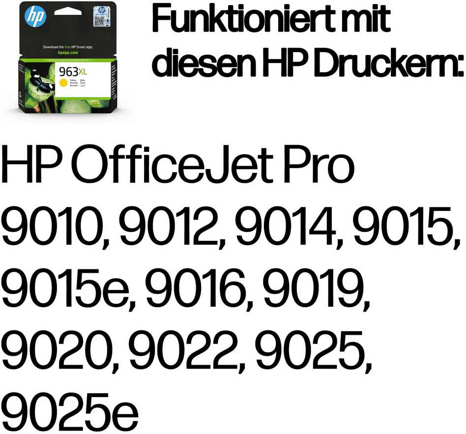 Hewlett Packard (HP) HP 963XL didelio našumo geltonas rašalas
