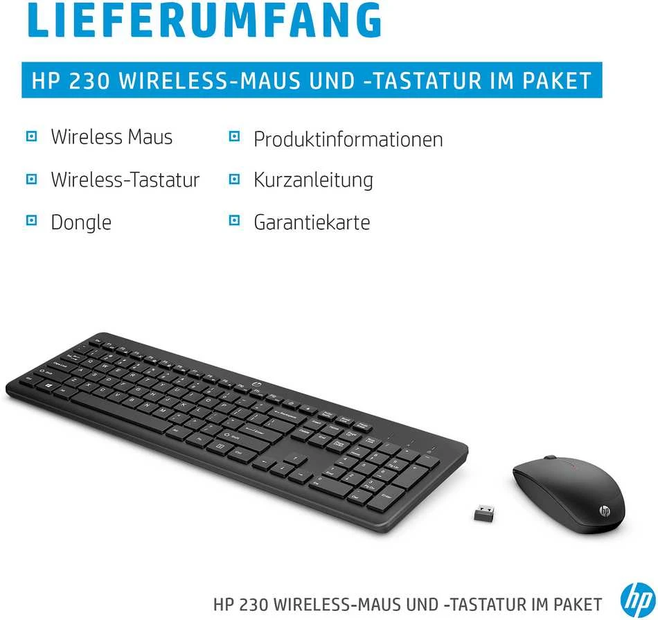 Klaviatūra Hewlett Packard (HP) HP 230 3L1F0AA DE maketas, baltas