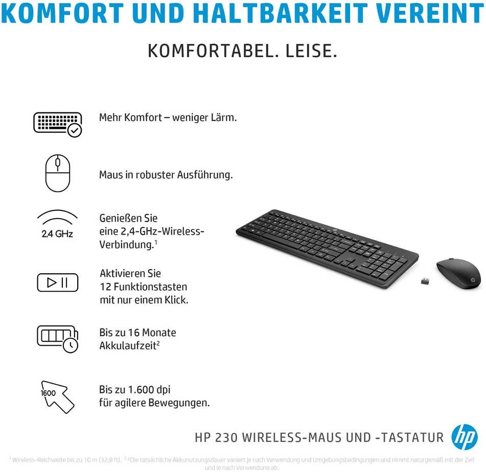 Klaviatūra Hewlett Packard (HP) HP 230 3L1F0AA DE maketas, baltas