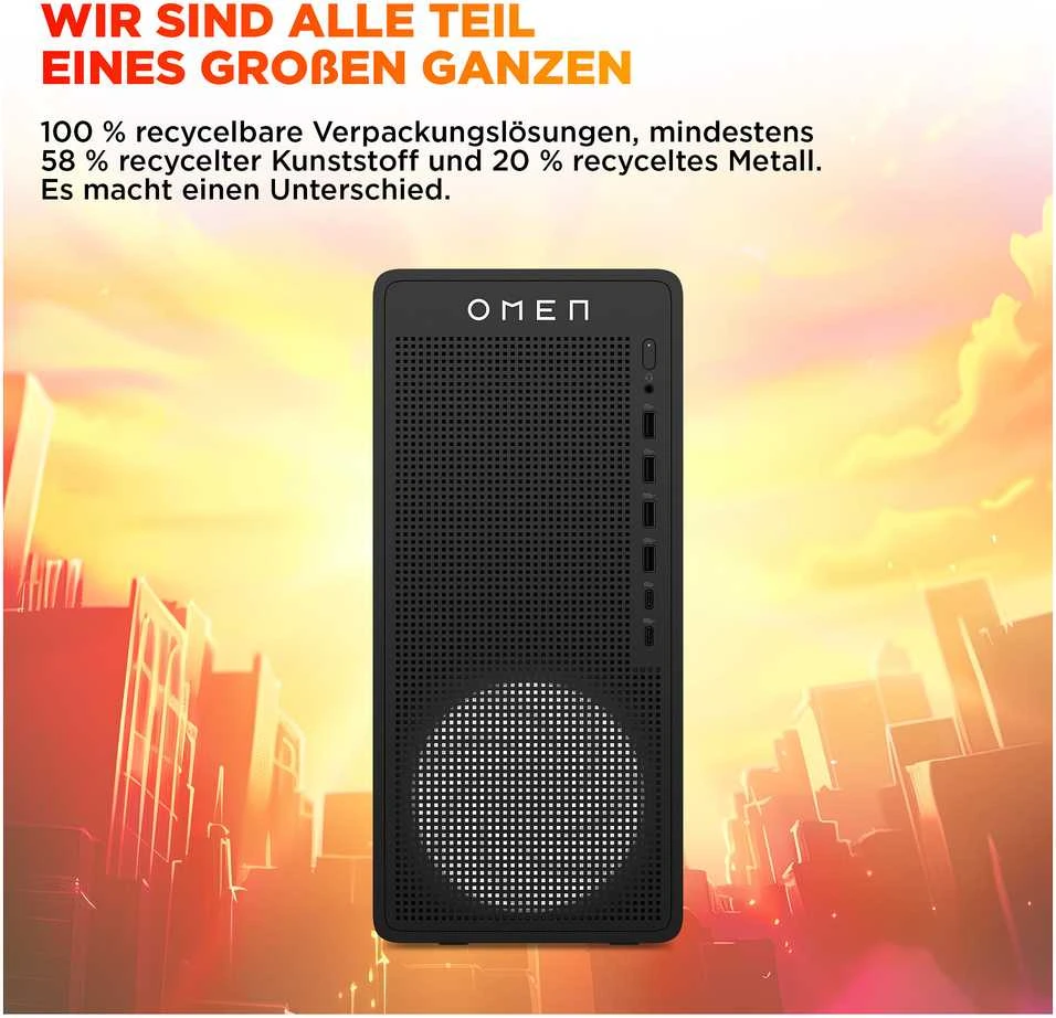Stacionarus kompiuteris HP OMEN 16L TG03-0450ng, AMD Ryzen 5 8400F, 16 GB RAM, 512 GB SSD, NVIDIA GeForce RTX 5060, be OS