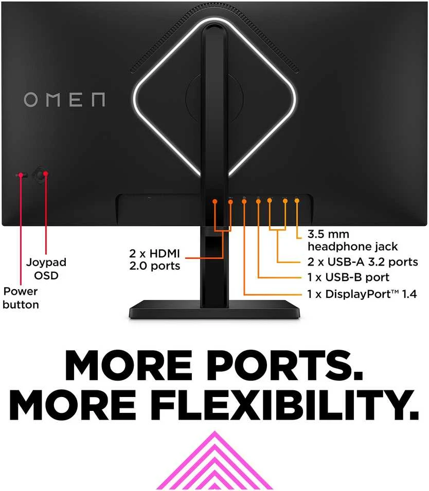 Žaidimų monitorius HP OMEN 27qs /QHD (2560 x 1440)/240Hz/ Gaming/IPS/400 nits/1 DisplayPort™ 1.4/ NVIDIA® G-SYNC®