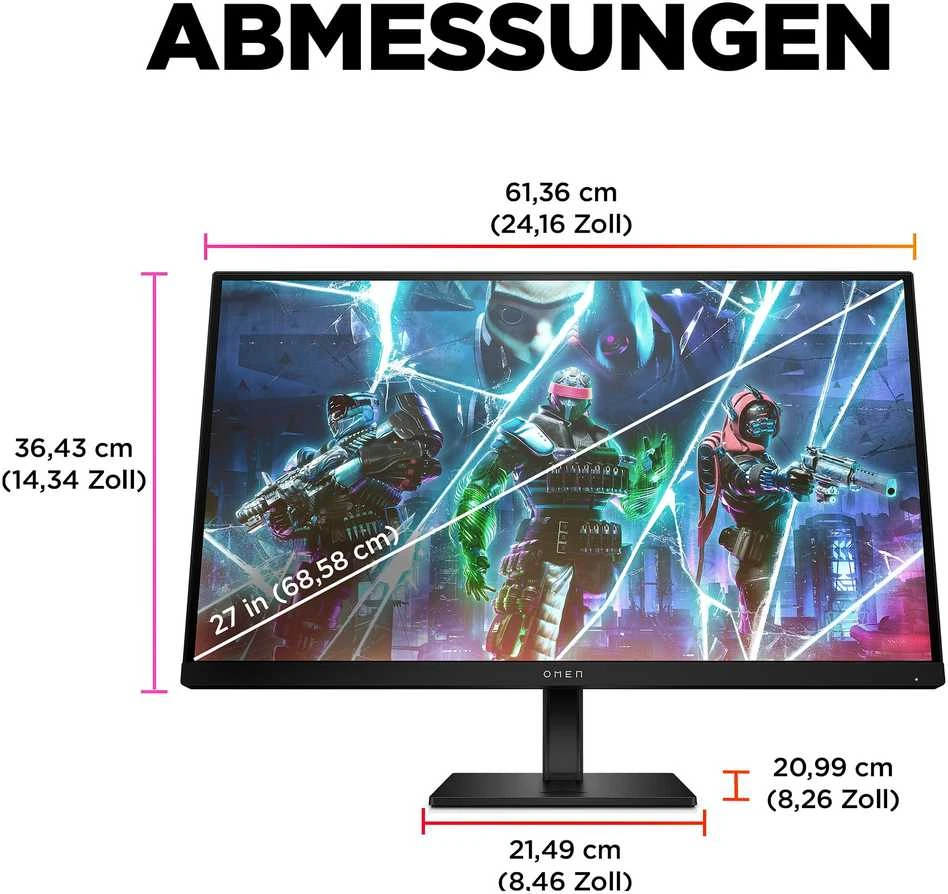 Hewlett Packard (HP) HP Žaidimų Monitorius - OMEN 27s 27" FHD 240Hz 1ms G-SYNC FreeSync Nuimamas Stovas