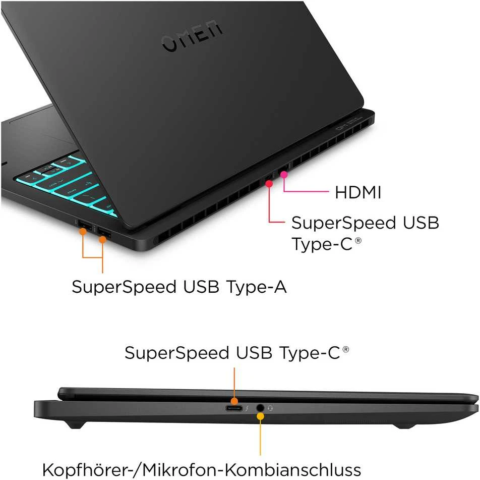 Nešiojamas kompiuteris HP OMEN 14-fb0073ng 14.0" 2.8k OLED 120Hz, Intel Core Ultra 7-155H, 16GB RAM, 1TB SSD, RTX 4060, Windows 11