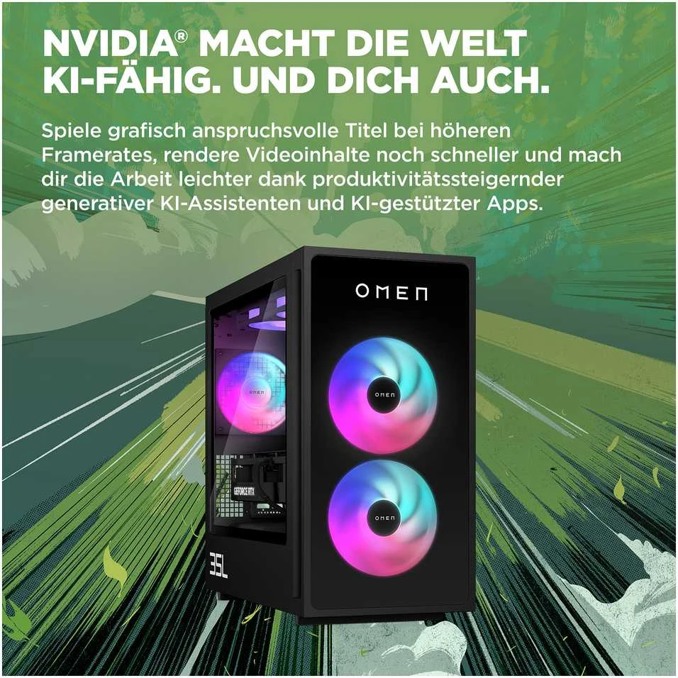 HP OMEN GT16-0066ng 35L žaidimų stacionarus kompiuteris, Core Ultra 7 265K, 32GB/1TB SSD, RTX 5070Ti, Win11
