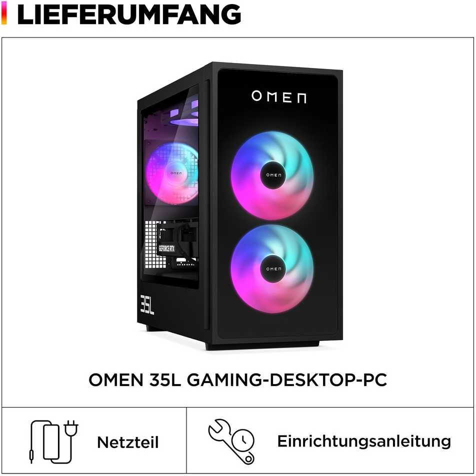 HP OMEN GT16-0066ng 35L žaidimų stacionarus kompiuteris, Core Ultra 7 265K, 32GB/1TB SSD, RTX 5070Ti, Win11