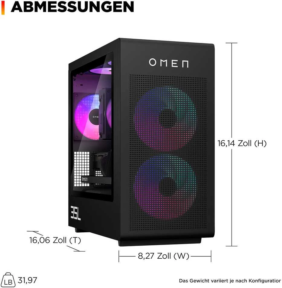 Stacionarus kompiuteris HP OMEN GT16-1470ng 35L Gaming Desktop Ryzen™ 7 9800X3D 32GB/1TB SSD RTX 5070 Win11