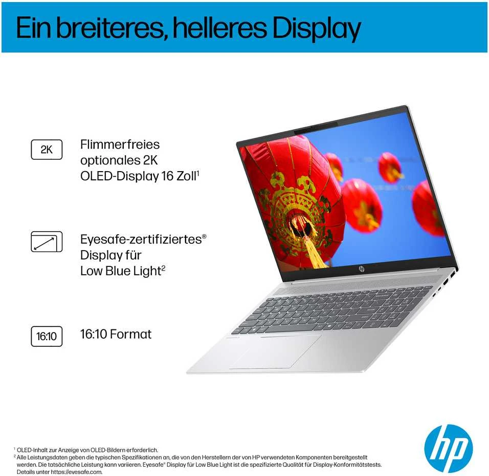 Nešiojamas kompiuteris HP OmniBook 5 16-af1173ng 16 colių įstrižainės WUXGA IPS ekranas, Intel Core Ultra 7 255U procesorius, 16 GB RAM, 512 GB SSD, Windows 11