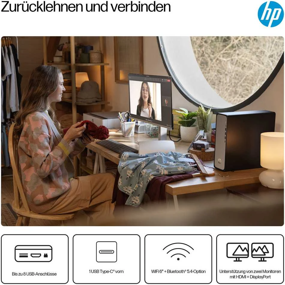 Stacionarus kompiuteris HP OmniDesk Slim S03-0455ng i5-14400 16GB/512GB SSD Windows 11 juodas