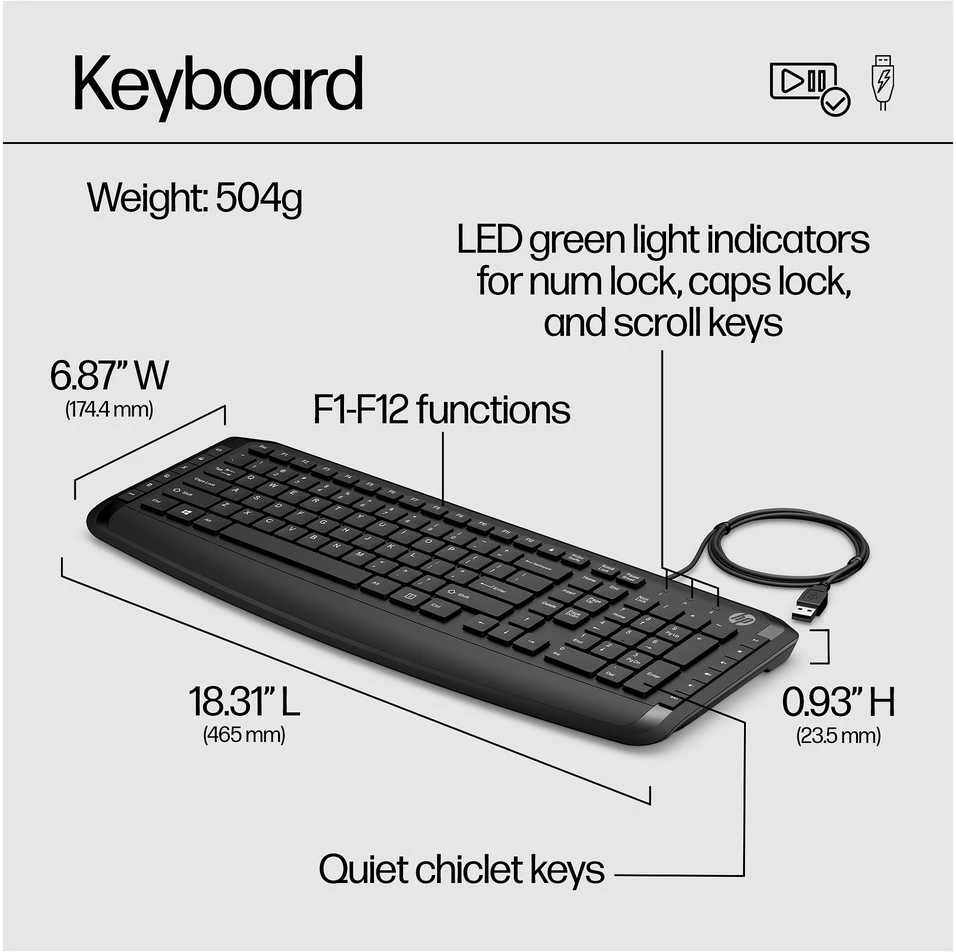 Hewlett Packard (HP) HP Pavilion klaviatūra ir pelė 200 GR (P)