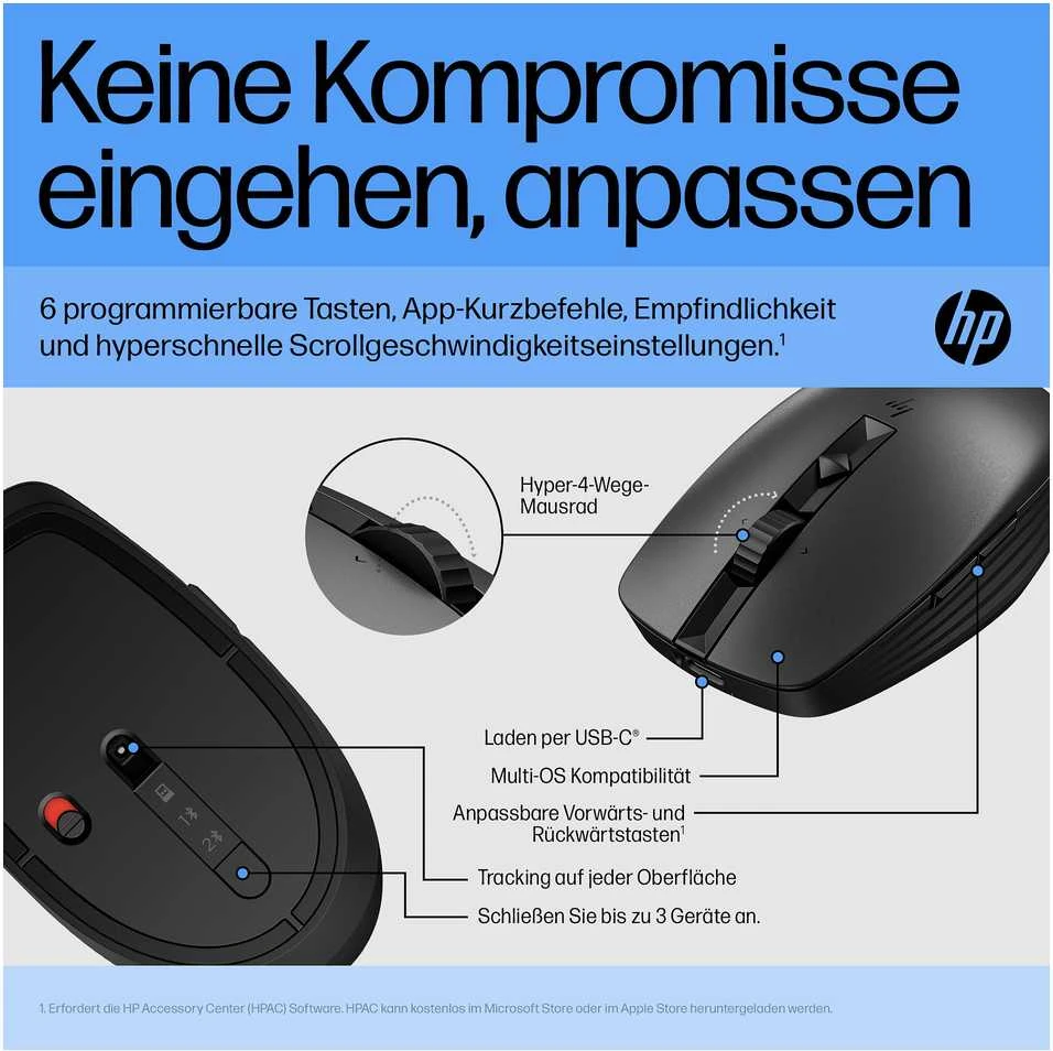 Pelė Hewlett Packard (HP) Myszka HP 710 belaidė juoda