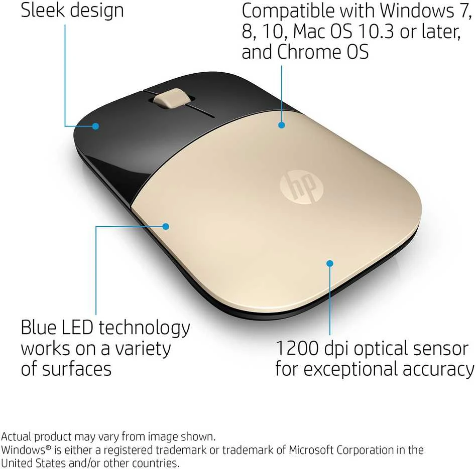 Hewlett Packard (HP) HP Z3700 Belaidė pelė - Gold