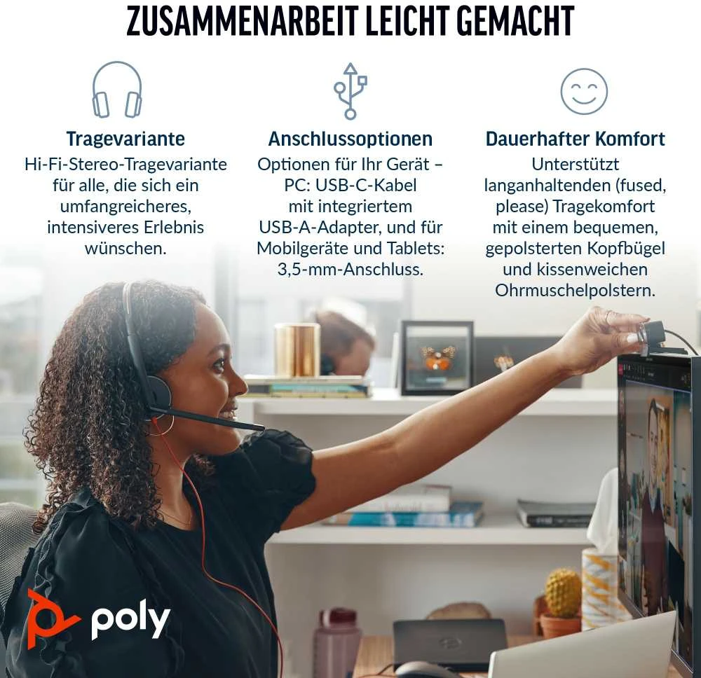 Ausinės HP Poly Blackwire 3325 – Blackwire 3300 serija