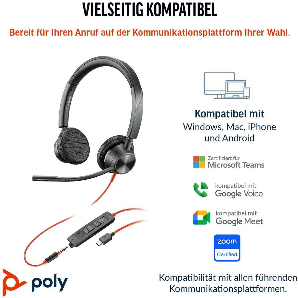 Ausinės HP Poly Blackwire 3325 – Blackwire 3300 serija