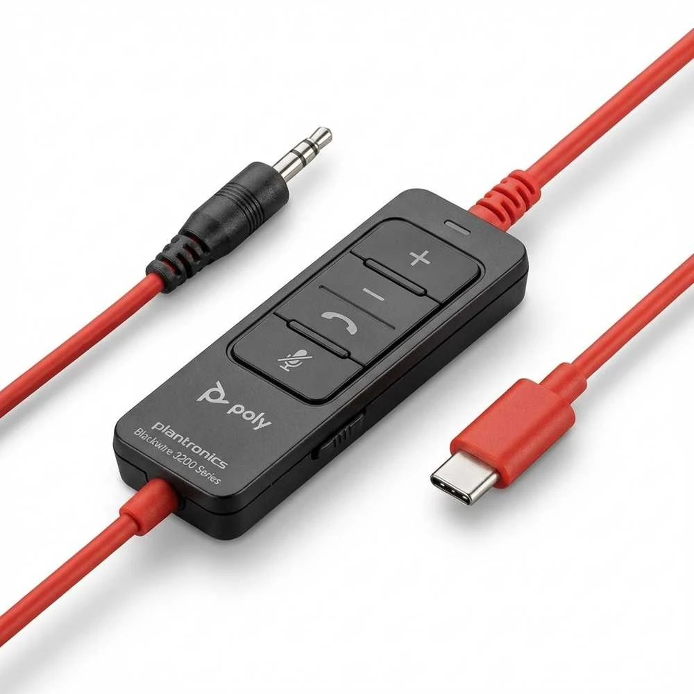 Ausinės „Hewlett Packard“ (HP) „Poly Blackwire 3200“ USB-C integruoti valdikliai
