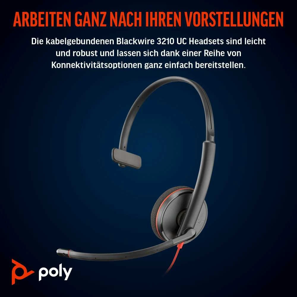 Hewlett Packard (HP) HP Poly Ausinės 8X214A6 / Blackwire 3210 Juodas