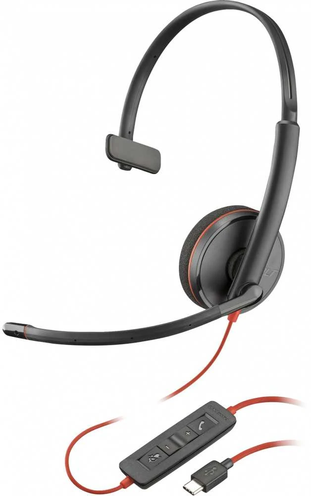 Poly Blackwire 3210 vienos ausies ausinės su USB-C jungtimi