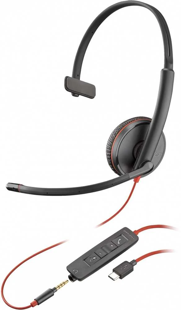HP Poly Blackwire C3215 vienpusės ausinės su valdymo pulteliu