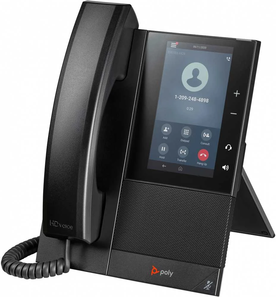 „Telefonas HP Poly CCX 505“ verslo medijos telefonas su atviru SIP ir PoE palaikymu, VoIP telefonu