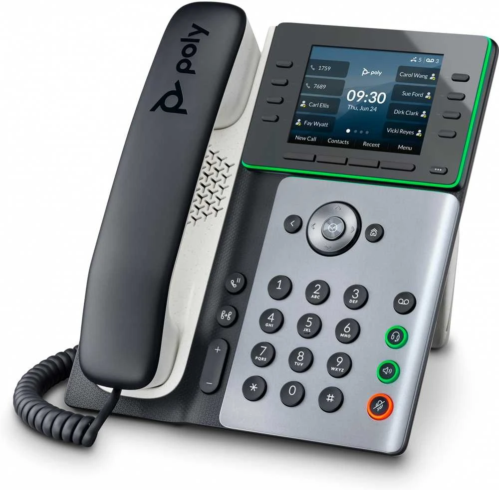 HP Poly Edge E300 IP telefonas su PoE