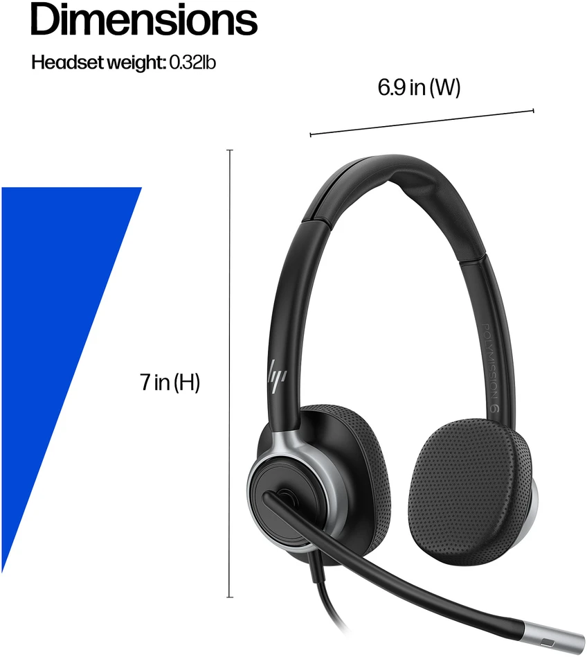 HP POLY MISSION 625 STEREO USB - WIRED Ausinės (BULK)