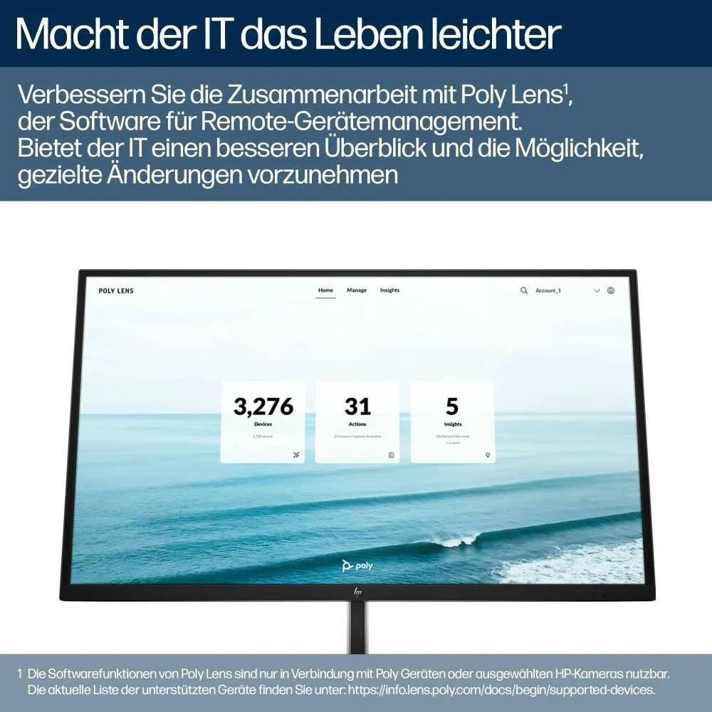 „Hewlett Packard“ (HP) „HP Poly Studio E60“ išmanioji kamera 4K MPTZ su 12 kartų optiniu priartinimu