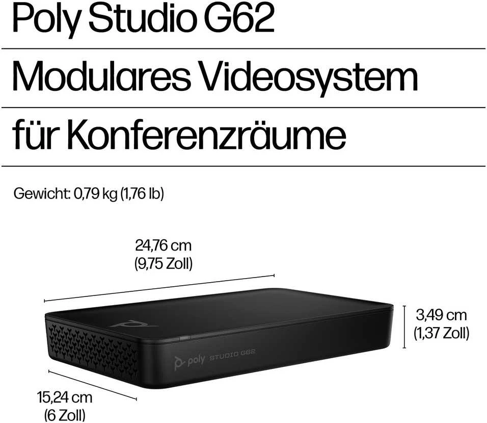 HP POLY „Studio G62“ vaizdo konferencijų sistema su A01KCAA montavimo plokščių komplektu