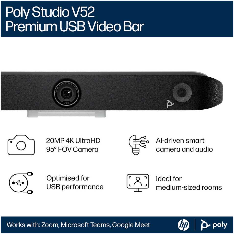 Internetinė kamera HP Studio V52 Baltas TAA-zgodny su adapteriu (A09D7AA#AC3)