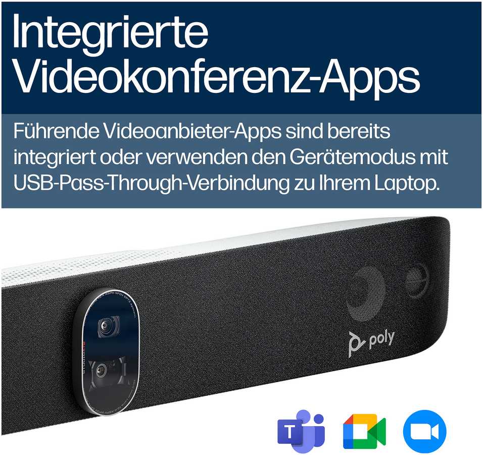 HP Internetinė kamera Poly Studio X72 No Radio or Power Cord All-in-One Zoom- i Microsoft Teams-certyfikowana Juodas (A4MA5AA)