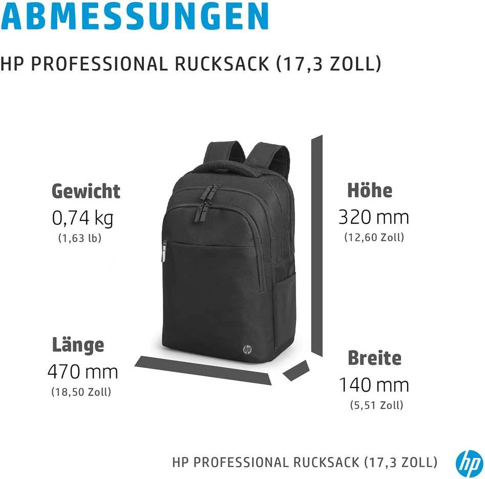 Hewlett Packard (HP) HP Professional 17.3 kuprinė su RFID/Bluetooth sekiklio kišene – juoda