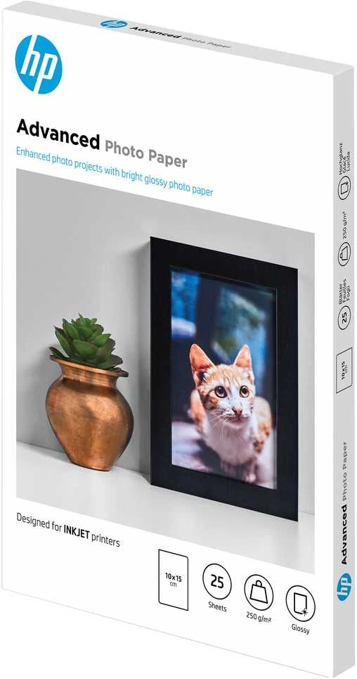 Hewlett Packard (HP) HP Advanced Photo Paper blizgus 25 lapų 10x15 cm be paraščių