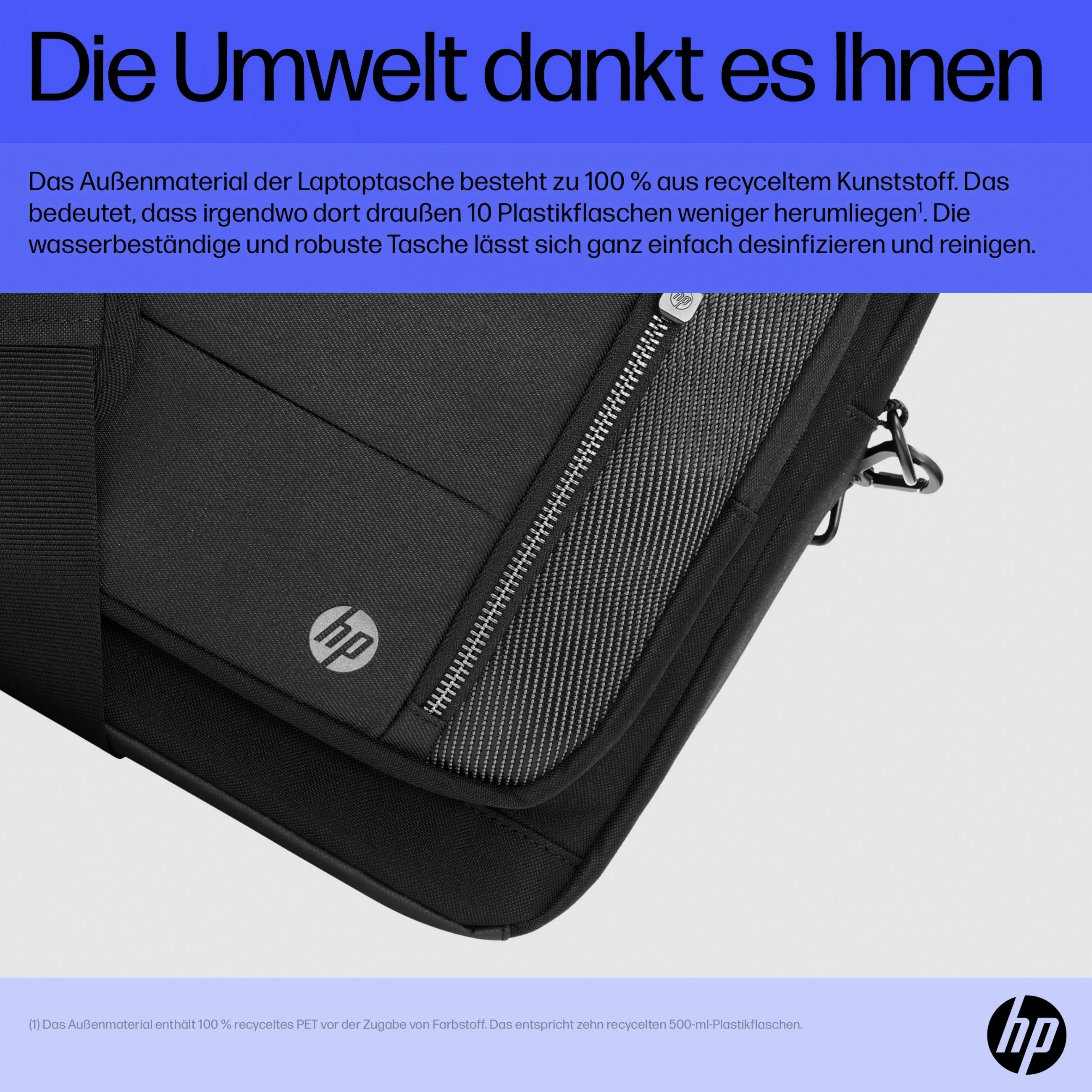 Hewlett Packard (HP) HP Executive 16 Top Load, Vanduo Resistant, Išplečiamas, RFID & Bluetooth tracker Pocket, Kabelio perėjimo USB-C prievadas - Juodas, Pilkas