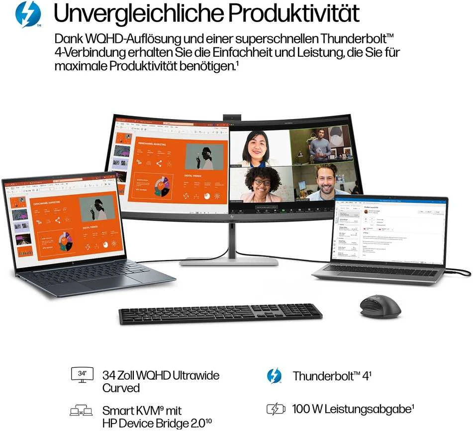Hewlett Packard (HP) HP Series 7 Pro 734pm 34 colių WQHD konferencijų monitorius DP HDMI (EN)
