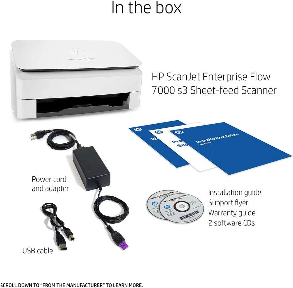 Skeneris Hewlett Packard (HP) SCANJET ENTERPRISE FLOW 7000 S3 - 75PPM SIMPLEX 150IPM DUPLEX