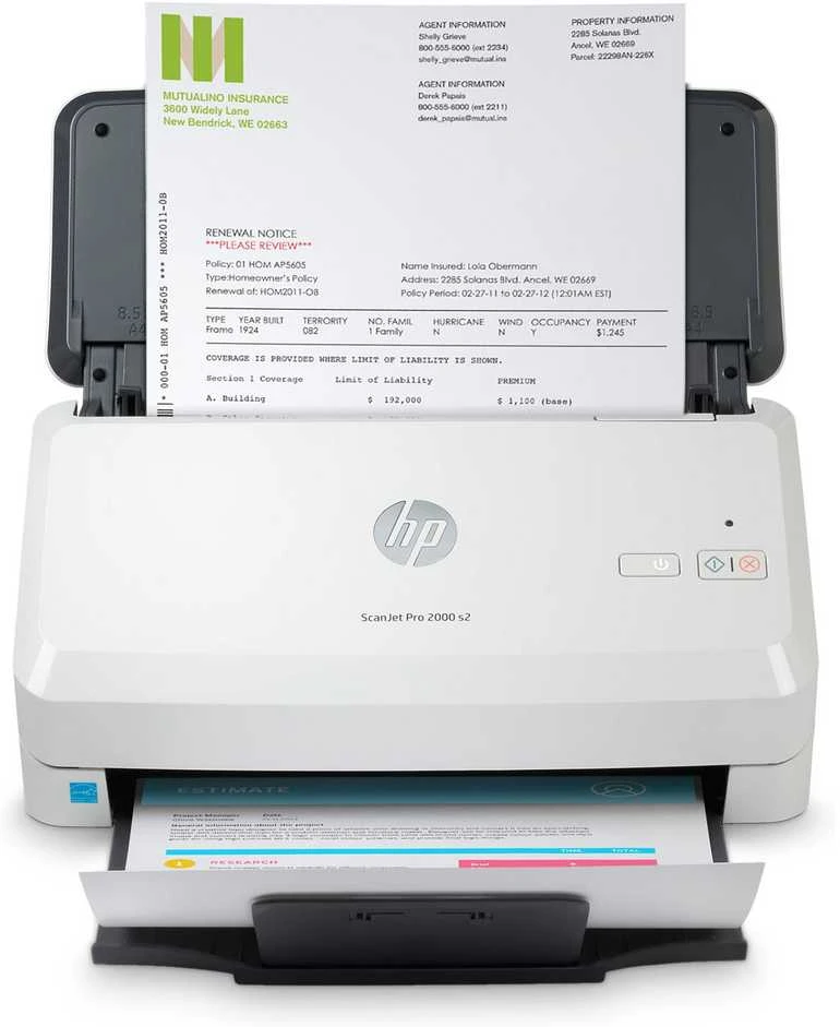Skeneris Hewlett Packard (HP) „HP ScanJet Pro 2000 s2“ skaitytuvas – A4 spalvotas 600 dpi, lapų tiekimo nuskaitymas, automatinis dokumentų tiektuvas, automatinis dvipusis, OCR / nuskaitymas į tekstą, 35 ppm, 3500 puslapių per dieną
